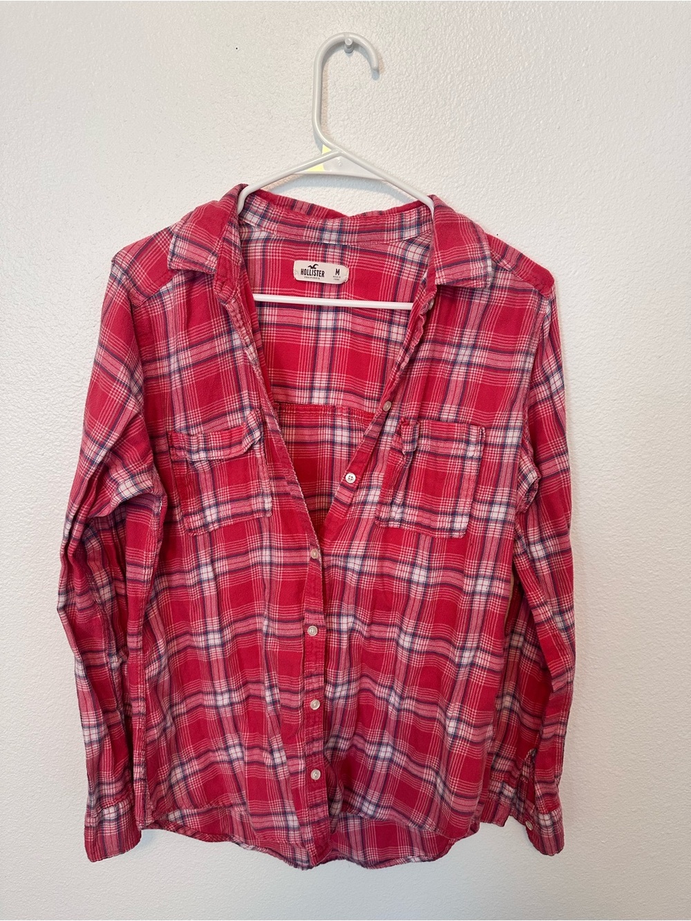 Hollister Hot Pink Plaid Shirt